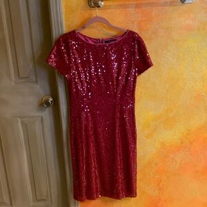 Tahari Sparkling Red Mini Dress